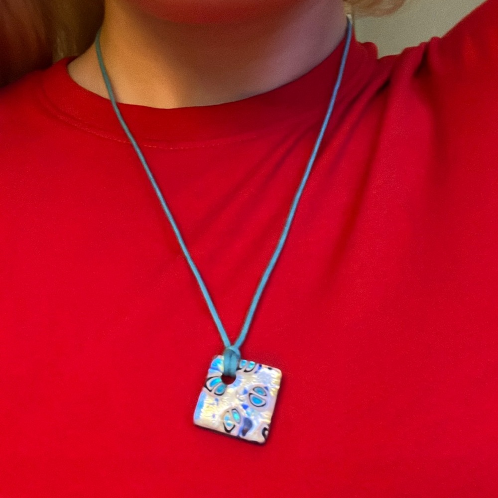🌻 Turqoise Blue Statement Unique Artsy Necklace